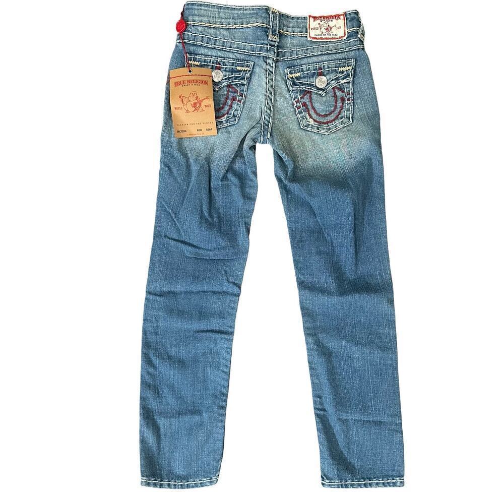 True Religion World Tour Girls Julie Super T Straight Leg Jeans Size 8 NWT $150